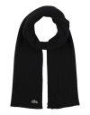 Lacoste Man Scarf Navy Blue Size - Wool In Black