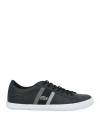 Lacoste Man Sneakers Black Size 7.5 Leather, Synthetisches Material In Black