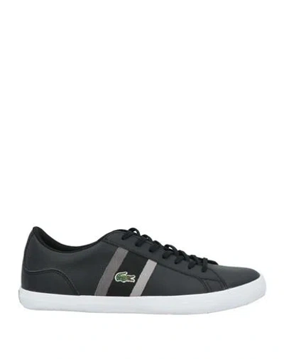Lacoste Man Sneakers Black Size 7.5 Leather, Synthetisches Material