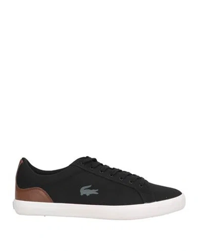 Lacoste Man Sneakers Black Size 7.5 Textile Fibers, Synthetisches Material