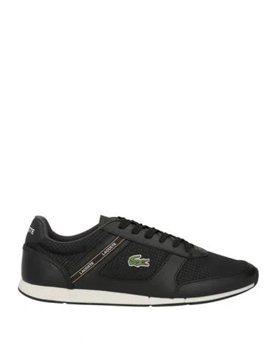Lacoste Man Sneakers Black Size 9 Leather, Textile Fibers