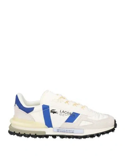 Lacoste Man Sneakers Cream Size 8 Textile Fibers, Leather In White