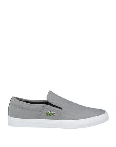 Lacoste Man Sneakers Grey Size 8 Textile Fibers In Multi