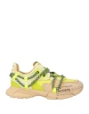 Lacoste Man Sneakers Lime Green Size 9 Leather, Textile Fibers