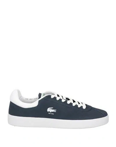 Lacoste Man Sneakers Midnight Blue Size 9 Leather, Textile Fibers