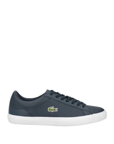 Lacoste Man Sneakers Navy Size 7.5 Textile Fibers In Blue