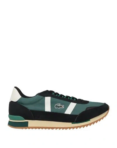 Lacoste Man Sneakers Sage Green Size 8 Leather, Textile Fibers
