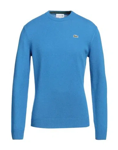Lacoste Man Sweater Azure Size 4 Wool In Blue