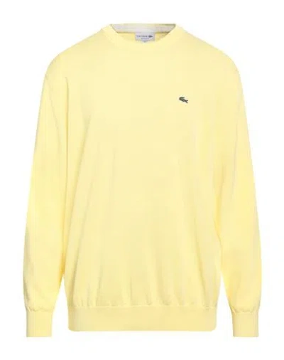 Lacoste Man Sweater Pastel Yellow Size 7 Cotton In Multi