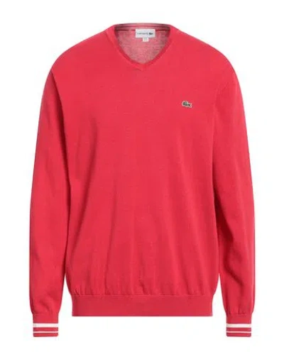 Lacoste Man Sweater Red Size 8 Cotton, Polyamide
