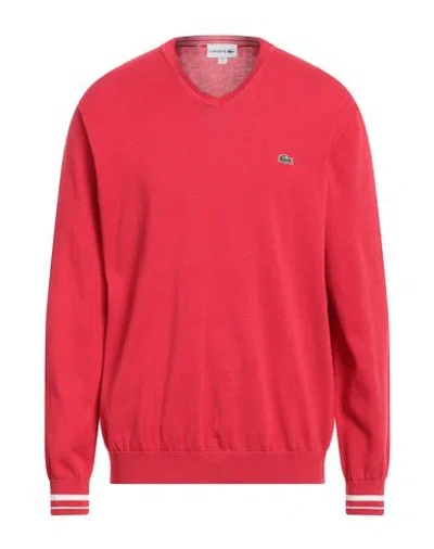 Lacoste Man Sweater Red Size 7 Cotton, Polyamide