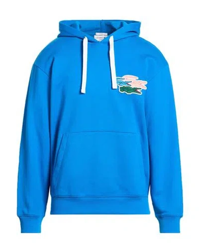 Lacoste Man Sweatshirt Azure Size L Cotton In Blue