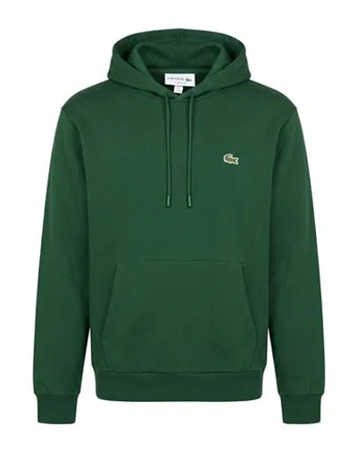 Lacoste Logo-embroidered Drawstring Hoodie In Green