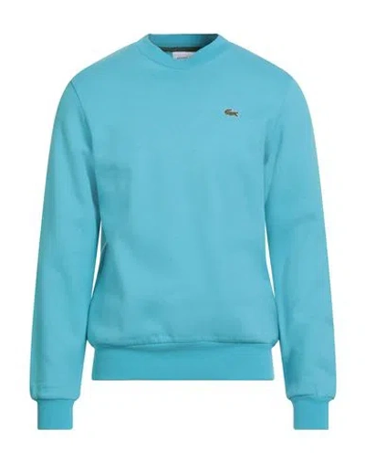 Lacoste Man Sweatshirt Turquoise Size Xxl Cotton, Polyester, Elastane In Blue