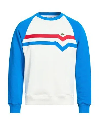 Lacoste Man Sweatshirt White Size 6 Cotton, Elastane In Multi