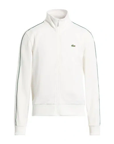 Lacoste Man Sweatshirt White Size 6 Polyester, Cotton, Elastane