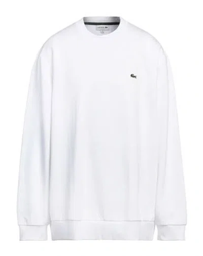 Lacoste Man Sweatshirt White Size 9 Cotton, Polyester In White