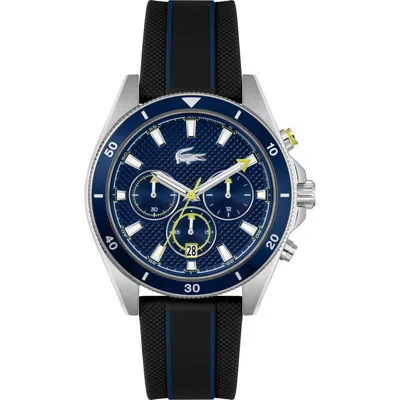 Lacoste Mainsail Chronograph Silicone Strap Watch, 43mm In Blue