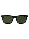 Lacoste Matte Black Acetate Sunglasses In Green