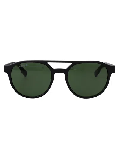 Lacoste Oval Sunglasses L6008 Sn 002 In Black