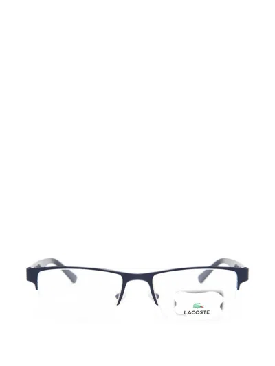 Lacoste Matte Rectangle-frame Glasses In Blue