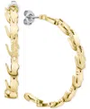 Lacoste Medium Crocodile C-hoop Earrings, 2" In Gold