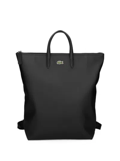 Lacoste Medium Logo-patch Backpack In Black