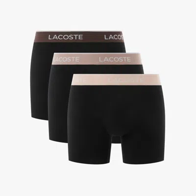 Lacoste Men's 3-pack Boxer Briefs - Xl In Black