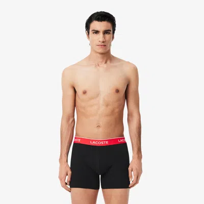 Lacoste Men's 3-pack Boxer Briefs In Black