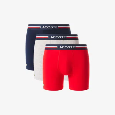 Lacoste Men's 3-pack Cotton Boxer Briefs - Xxl In Multi