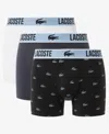 Lacoste Men's 3-pack Microfiber Trunks - 3xl In Multi