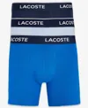 Lacoste Men's 3-pack. Regular-fit Logo Waistband 5" Boxer Briefs In Blue
