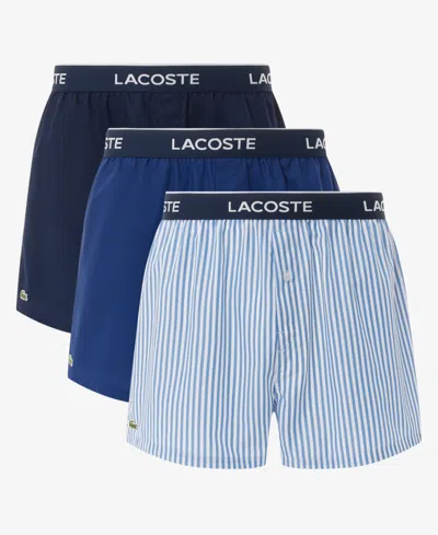 Lacoste Core Graphice Assorted 3-pack Cotton Boxers In Multi