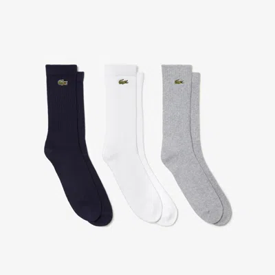 Lacoste Men's 3-pack Sport Socks  - 6.5 - 8.5 In Grey