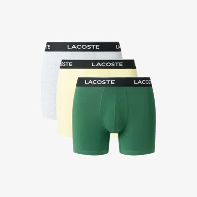 Lacoste Men's 3-pack Stretch Cotton Boxer Briefs - Xl In Multi