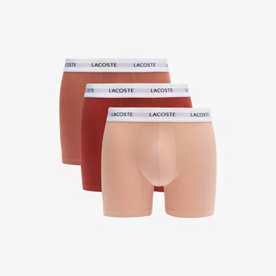 Lacoste Men's 3-pack Stretch Cotton Boxer Briefs In Multi
