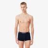 Lacoste Men's 3-pack Stretch Cotton Trunks - Xl In Blue