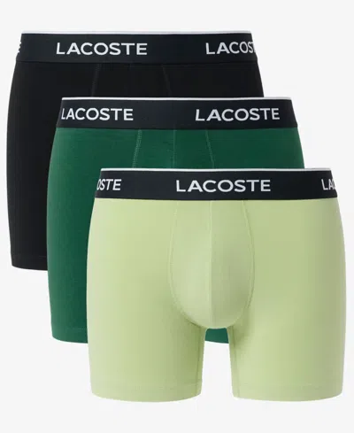 Lacoste Men's 3-pack. Regular-fit Logo Waistband 5" Boxer Briefs In Multi