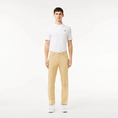 Lacoste Slim Fit Performance Golf Pants In Beige