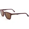 Lacoste Matte-finish Rectangle-frame Sunglasses In Burgundy