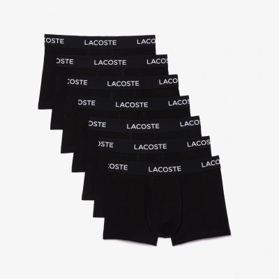 Lacoste Men's Logo Waist Trunks 7-pack In Black