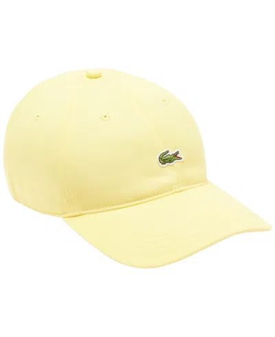 Lacoste Men's Adjustable Strap Twill Cap In Yellow