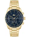 Lacoste Men's Boston Ionic Plated Thin Gold Steel Watch 42mm In Gold