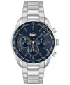 Lacoste Boston Stainless Steel Chronograph Watch - One Size In Silver
