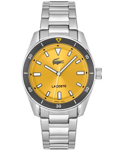 Lacoste Men's Boston Silver Tone Stainless Steel Bracelet Watch, 39mm