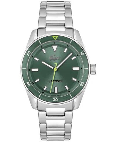 Lacoste Men's Boston Silver Tone Stainless Steel Bracelet Watch, 39mm
