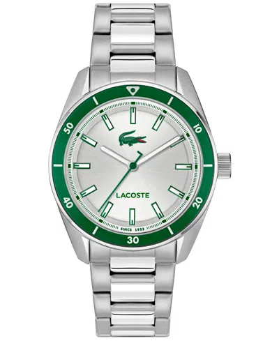 Lacoste Men's Boston Silver Tone Stainless Steel Bracelet Watch, 39mm