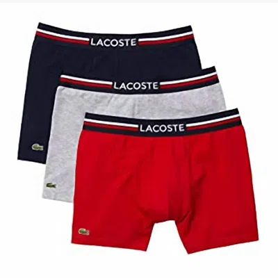 Lacoste Men Boxer Briefs Pack 3 French Flag Iconic Lifestyle In Multi