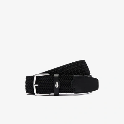 Lacoste Men's Braided Elastic Belt - 43 In In Black