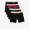 Lacoste Men's 5-pack Regular-fit Stretch Logo Band Boxer Briefs In Black